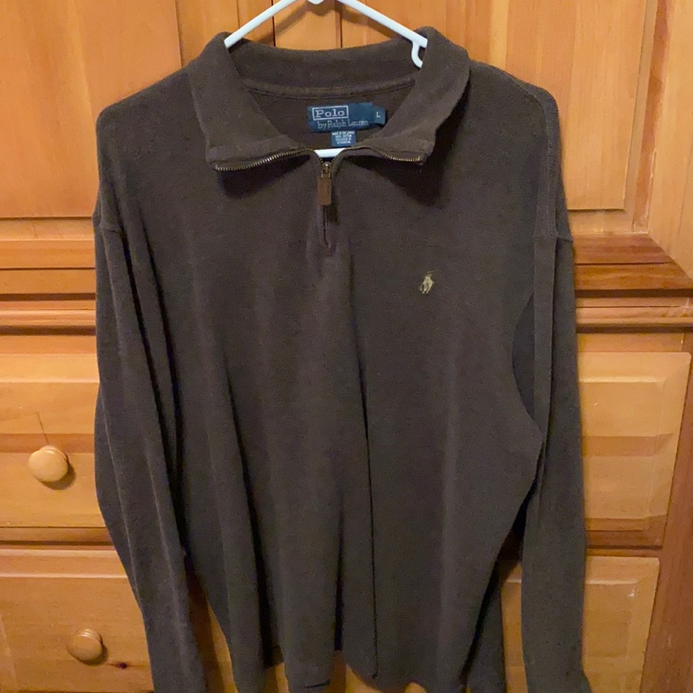 Long sleeve polo sweatshirt